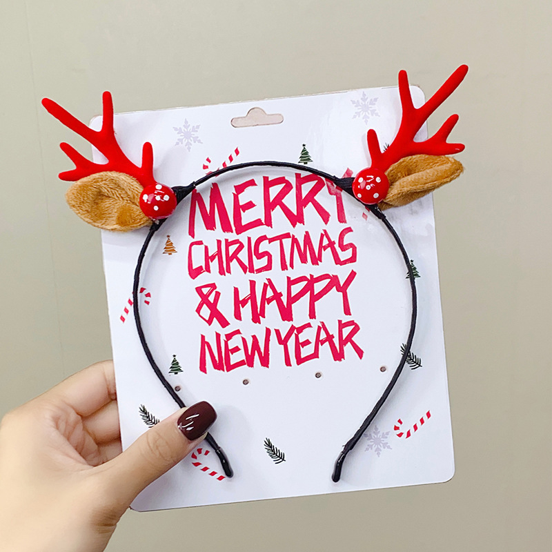 Koreai stílusú plüss kézzel készített fejfedő titánötvözet beépítéssel, agancsos csengős fejpánt