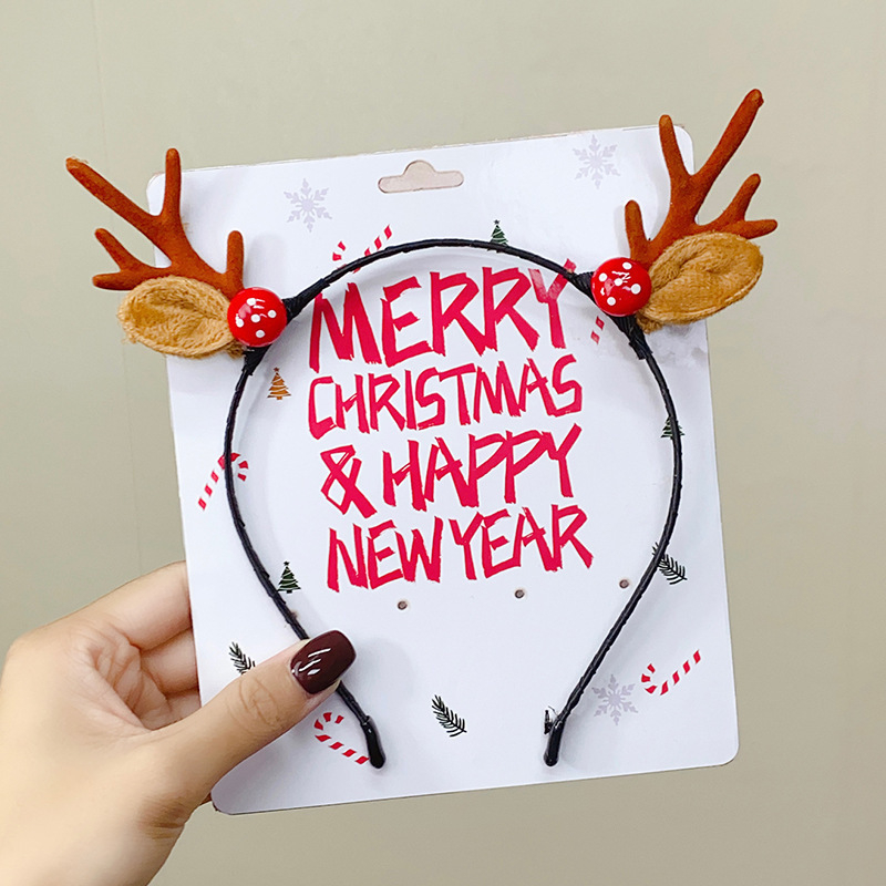 Koreai stílusú plüss kézzel készített fejfedő titánötvözet beépítéssel, agancsos csengős fejpánt