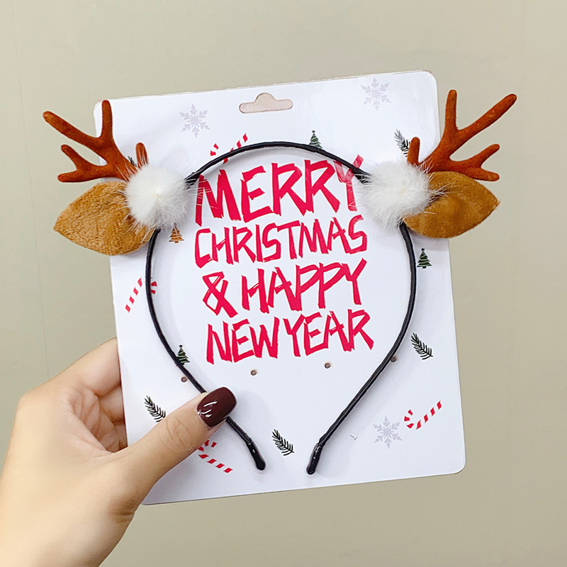 Koreai stílusú plüss kézzel készített fejfedő titánötvözet beépítéssel, agancsos csengős fejpánt