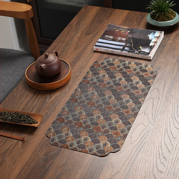 Steag de masă, fibră de poliester, conținut de țesătură 50%, stil nou chinezesc, potrivit pentru living, dormitor, birou, exterior, restaurante, spații comerciale