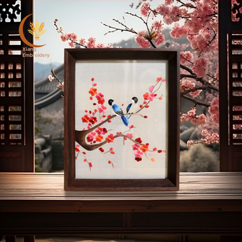 Divpusējs Hunan izšuvums rotājums, ķīniešu stilā, pabeigts produkts, mājas dekoriem dzīvojamā istabā, guļamistabā, studijā