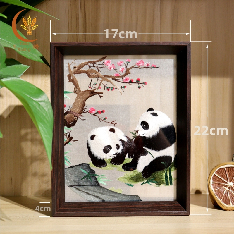 Divpusējs Hunan izšuvums rotājums, ķīniešu stilā, pabeigts produkts, mājas dekoriem dzīvojamā istabā, guļamistabā, studijā