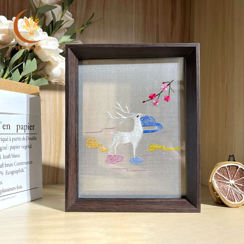 Divpusējs Hunan izšuvums rotājums, ķīniešu stilā, pabeigts produkts, mājas dekoriem dzīvojamā istabā, guļamistabā, studijā