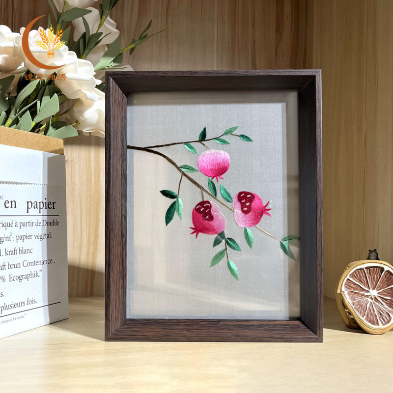 Divpusējs Hunan izšuvums rotājums, ķīniešu stilā, pabeigts produkts, mājas dekoriem dzīvojamā istabā, guļamistabā, studijā