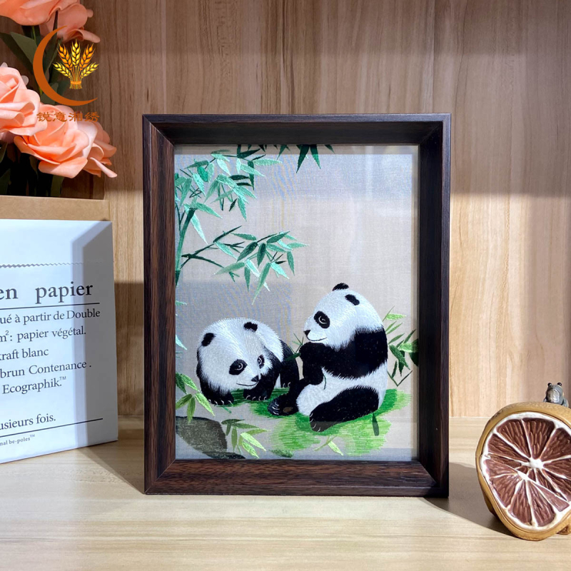 Divpusējs Hunan izšuvums rotājums, ķīniešu stilā, pabeigts produkts, mājas dekoriem dzīvojamā istabā, guļamistabā, studijā