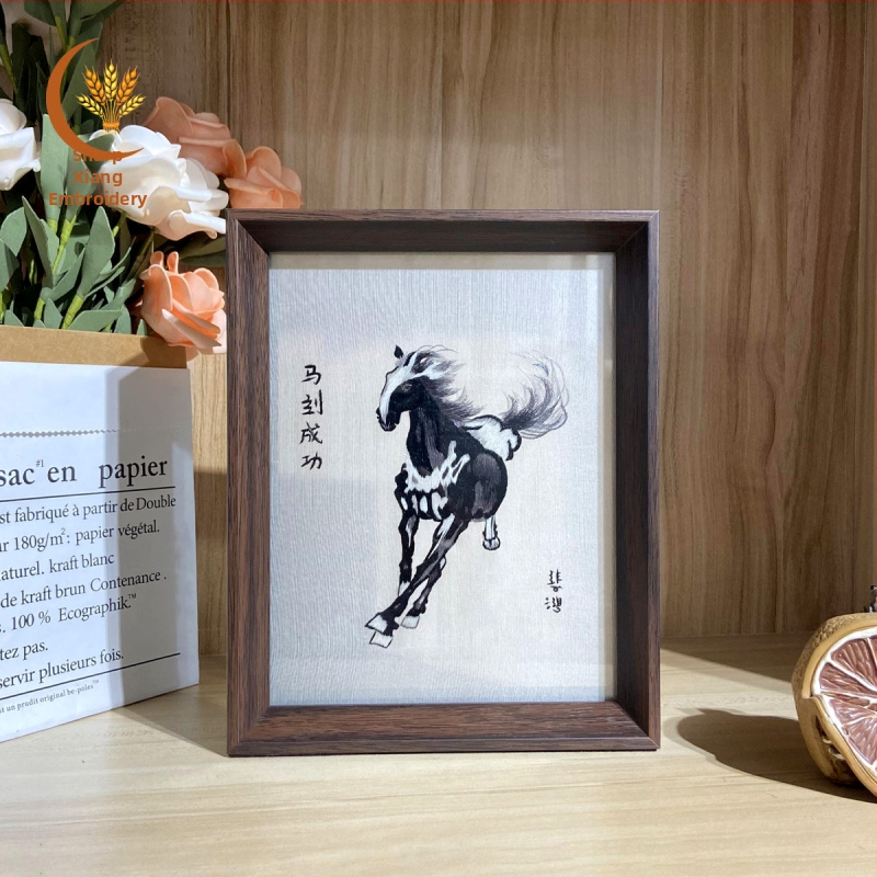 Divpusējs Hunan izšuvums rotājums, ķīniešu stilā, pabeigts produkts, mājas dekoriem dzīvojamā istabā, guļamistabā, studijā