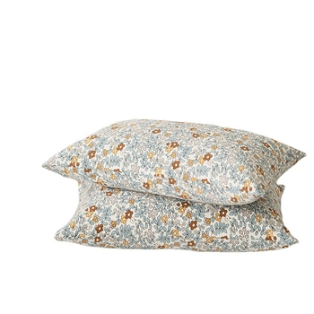 Pamut kötött párnahuzat – 100% pamut, fonalas festésű nyomtatás, apró virágos motívum