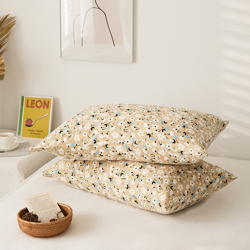 Pamut kötött párnahuzat – 100% pamut, fonalas festésű nyomtatás, apró virágos motívum