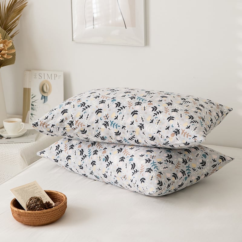 Pamut kötött párnahuzat – 100% pamut, fonalas festésű nyomtatás, apró virágos motívum