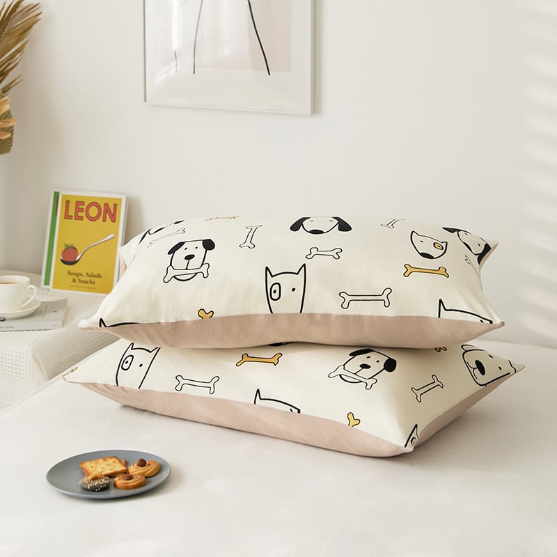 Pamut kötött párnahuzat – 100% pamut, fonalas festésű nyomtatás, apró virágos motívum