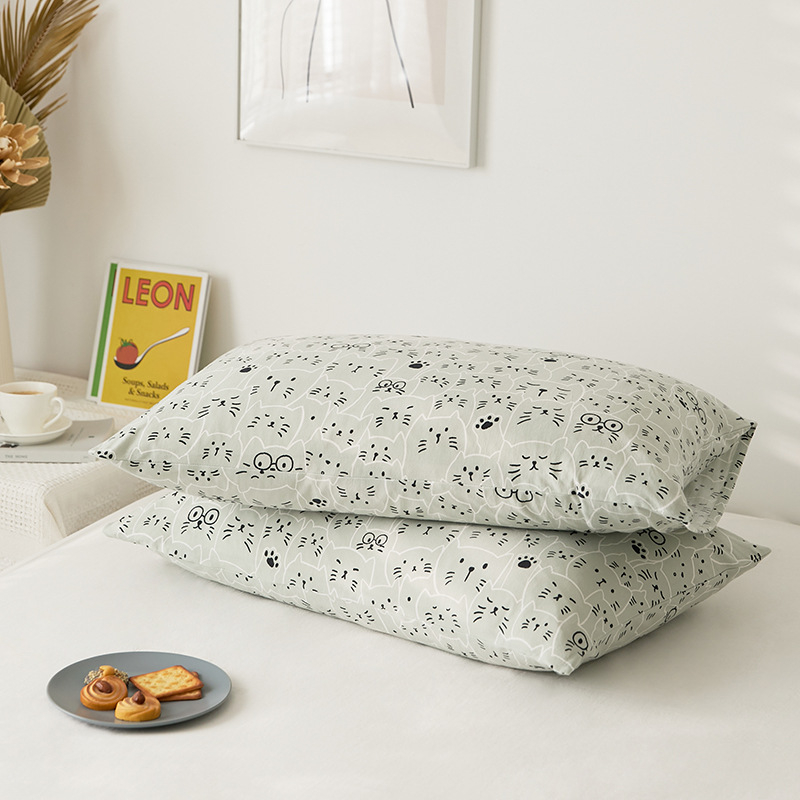 Pamut kötött párnahuzat – 100% pamut, fonalas festésű nyomtatás, apró virágos motívum