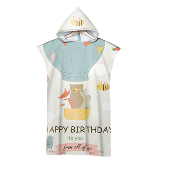 Kapucnis törölköző, mikroszálas, 205 g/m², digitális nyomtatás, varrott él, testreszabható