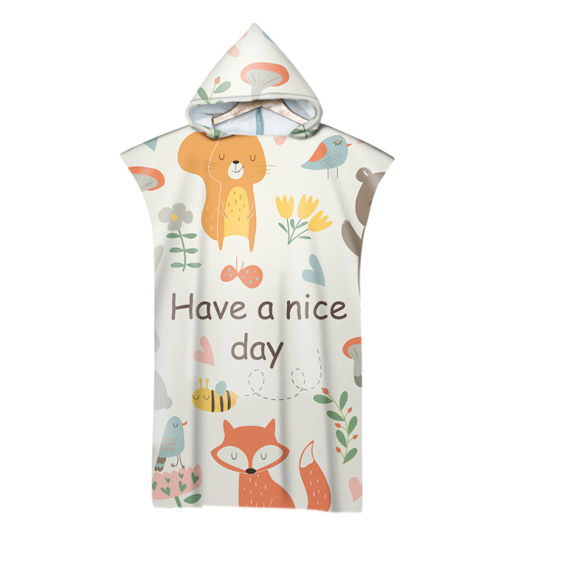 Kapucnis törölköző, mikroszálas, 205 g/m², digitális nyomtatás, varrott él, testreszabható