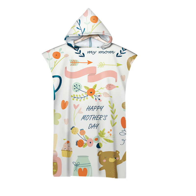 Kapucnis törölköző, mikroszálas, 205 g/m², digitális nyomtatás, varrott él, testreszabható