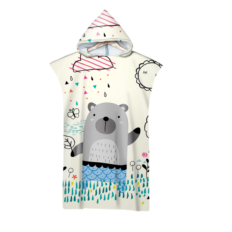 Kapucnis törölköző, mikroszálas, 205 g/m², digitális nyomtatás, varrott él, testreszabható