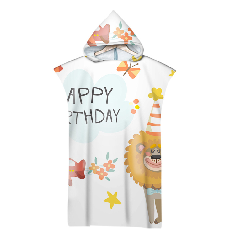 Kapucnis törölköző, mikroszálas, 205 g/m², digitális nyomtatás, varrott él, testreszabható