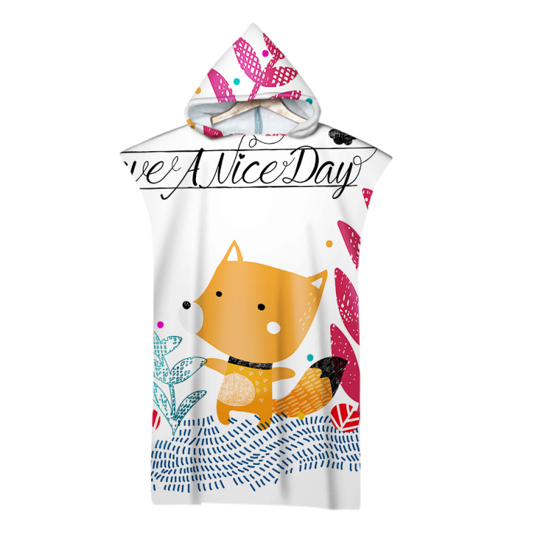 Kapucnis törölköző, mikroszálas, 205 g/m², digitális nyomtatás, varrott él, testreszabható