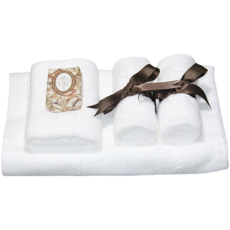 Vannas dvieļu aksesuārs ar zīda lentu – neoklasiskais stils, audums, dzimšanas dienas dāvana