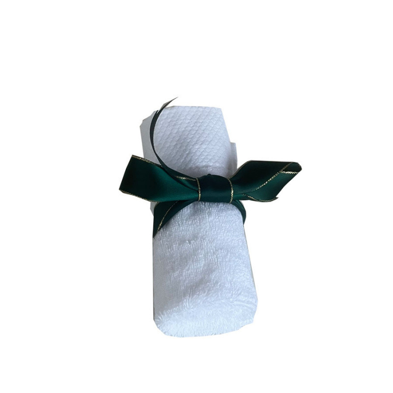 Vannas dvieļu aksesuārs ar zīda lentu – neoklasiskais stils, audums, dzimšanas dienas dāvana