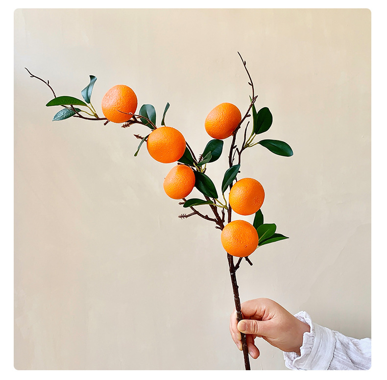 Citrusa augļu zaru dekors - plastmasa, injekcijas formēšana, mājas dekoram, fotogrāfiju rekvizītiem, restorānu dekorācijai