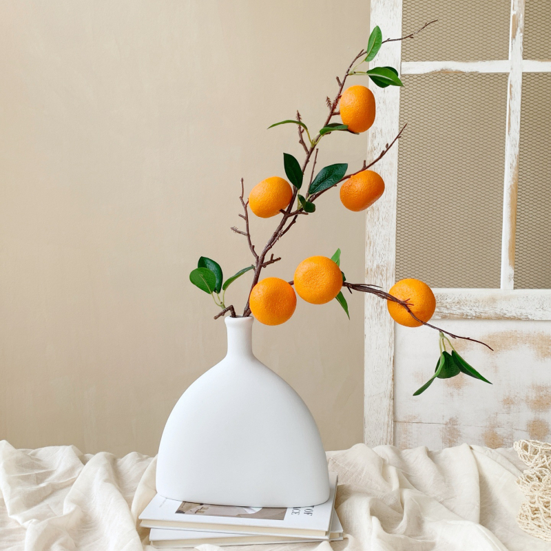 Citrusa augļu zaru dekors - plastmasa, injekcijas formēšana, mājas dekoram, fotogrāfiju rekvizītiem, restorānu dekorācijai