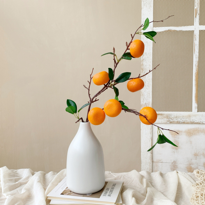 Citrusa augļu zaru dekors - plastmasa, injekcijas formēšana, mājas dekoram, fotogrāfiju rekvizītiem, restorānu dekorācijai