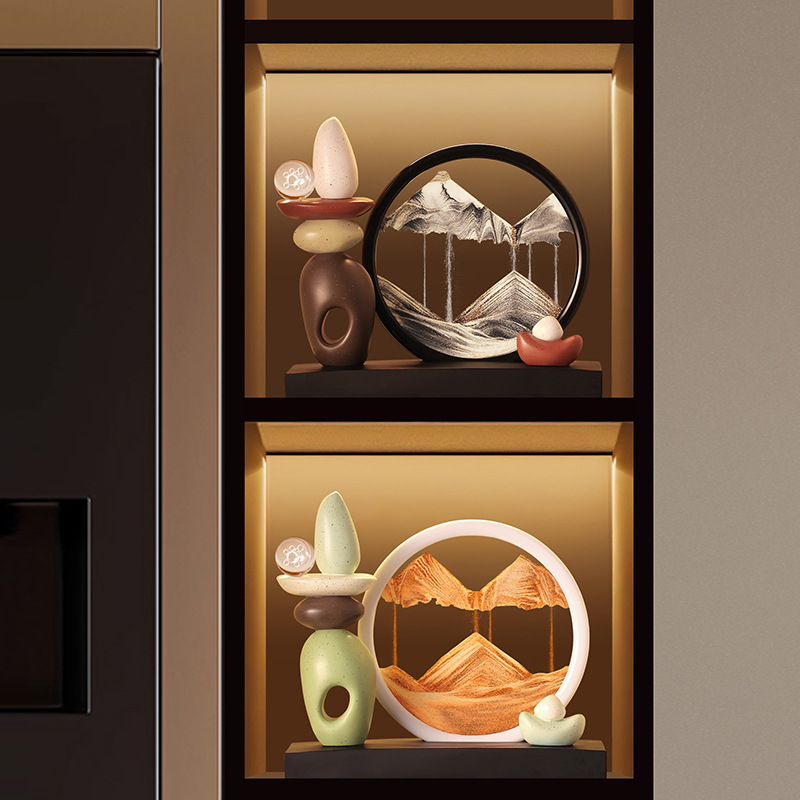 Smilšu pulksteņa dekoratīvs ornaments ar atslēgu glabāšanu — moderns minimālisma mājas dekors ieejai un viesistabai, ideāls dāvanu priekš iemitināšanās