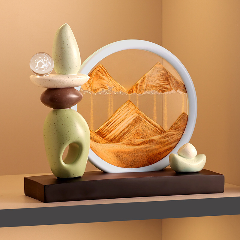 Smilšu pulksteņa dekoratīvs ornaments ar atslēgu glabāšanu — moderns minimālisma mājas dekors ieejai un viesistabai, ideāls dāvanu priekš iemitināšanās