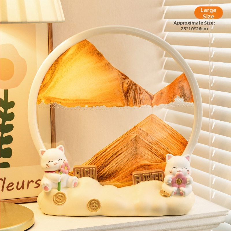 Smilšu pulksteņa dekoratīvs ornaments ar atslēgu glabāšanu — moderns minimālisma mājas dekors ieejai un viesistabai, ideāls dāvanu priekš iemitināšanās