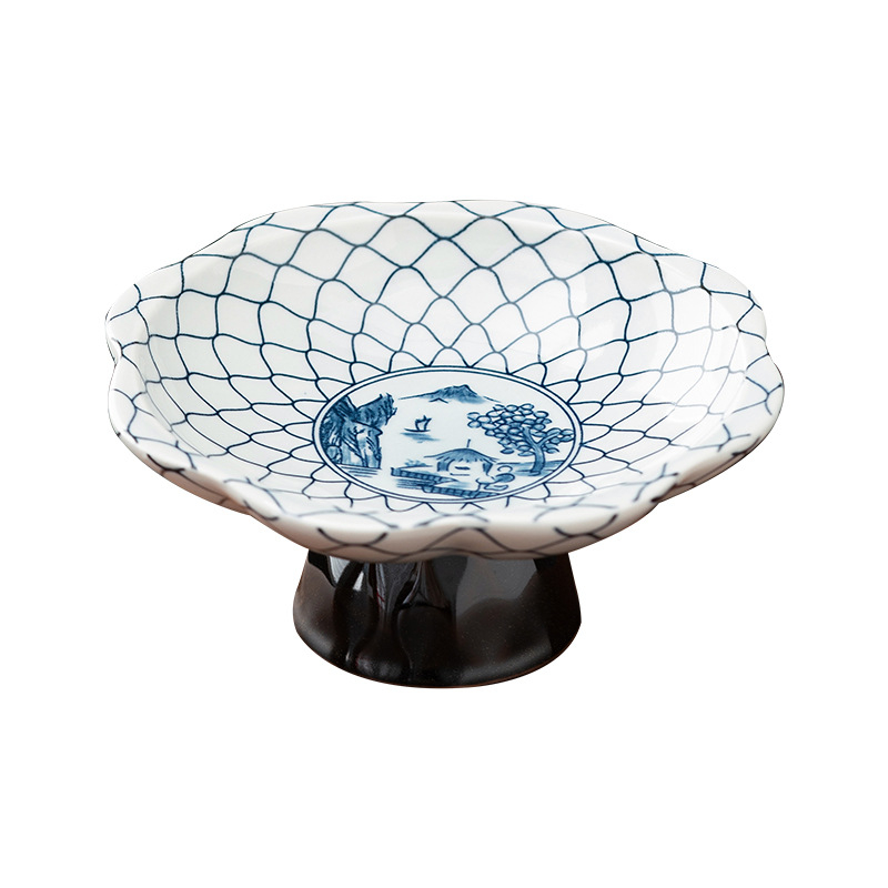 Porcelāna augļu šķīvis, ķīniešu stils, zen dekors dzīvojamajai istabai, zīmols The south wind knows the meaning, 2025 izlaidums