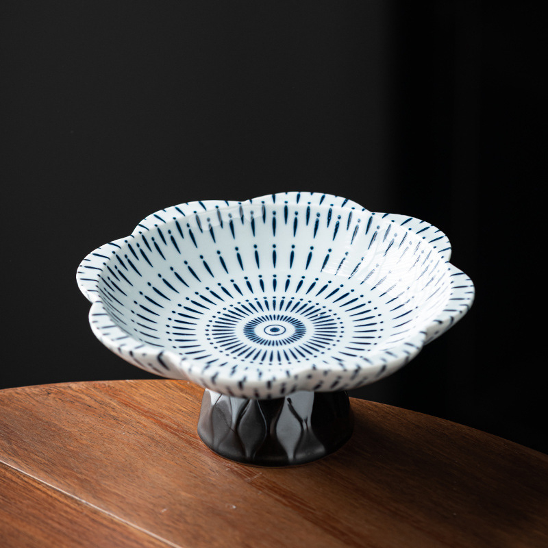 Porcelāna augļu šķīvis, ķīniešu stils, zen dekors dzīvojamajai istabai, zīmols The south wind knows the meaning, 2025 izlaidums