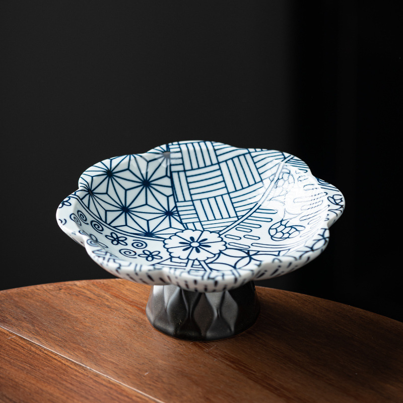 Porcelāna augļu šķīvis, ķīniešu stils, zen dekors dzīvojamajai istabai, zīmols The south wind knows the meaning, 2025 izlaidums