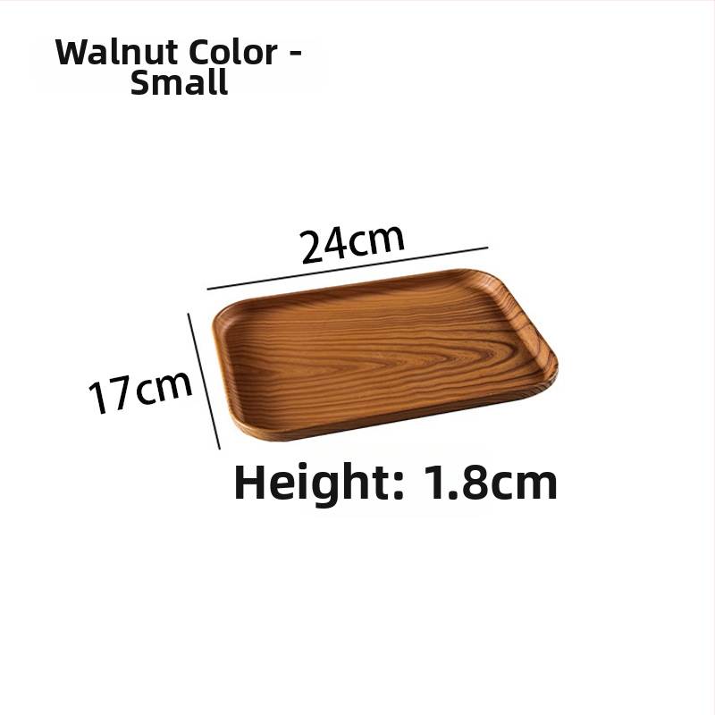 Ovāls paliktnis ar koka imitācijas rakstu, mājas lietošanai; piemērots krūzēm, rotaslietām un desertiem; materiāls PP, ķīniešu stils, logotipa personalizācija, izlaists 2023.