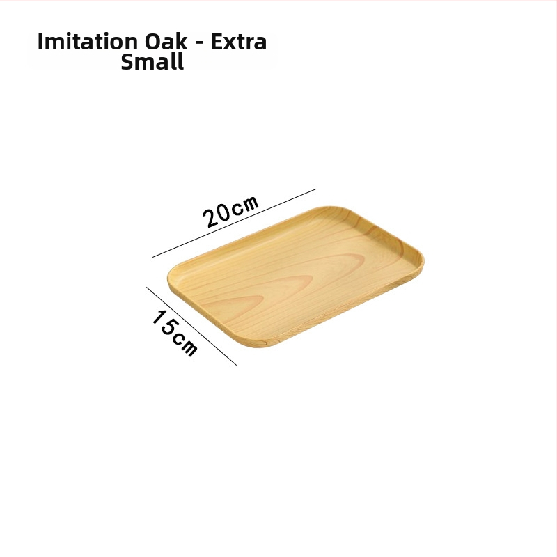 Ovāls paliktnis ar koka imitācijas rakstu, mājas lietošanai; piemērots krūzēm, rotaslietām un desertiem; materiāls PP, ķīniešu stils, logotipa personalizācija, izlaists 2023.