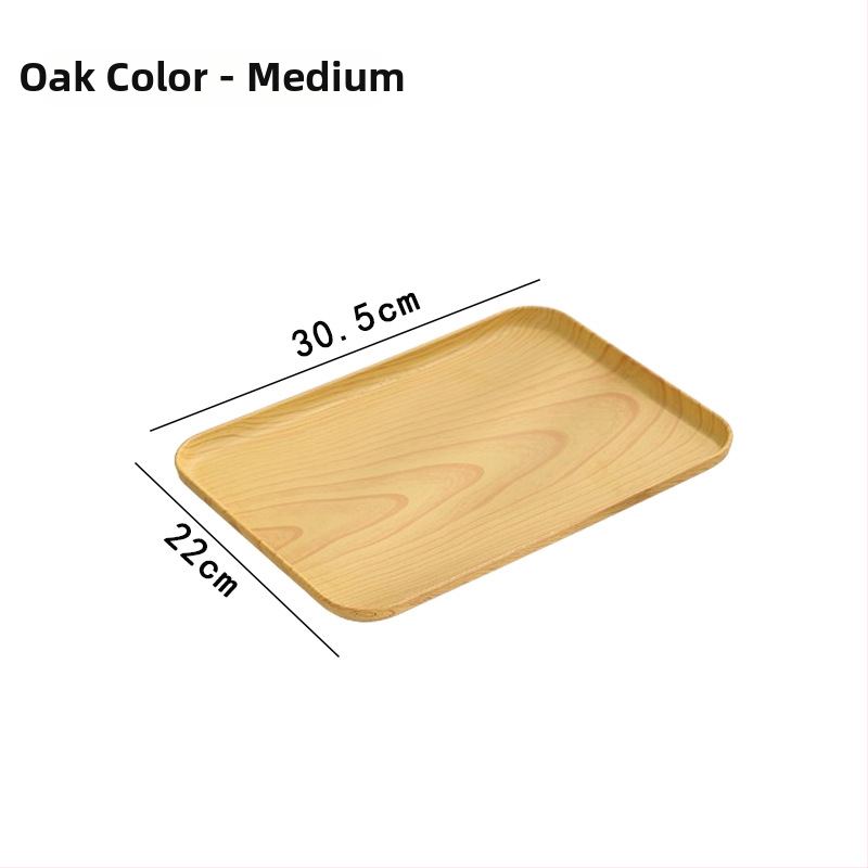 Ovāls paliktnis ar koka imitācijas rakstu, mājas lietošanai; piemērots krūzēm, rotaslietām un desertiem; materiāls PP, ķīniešu stils, logotipa personalizācija, izlaists 2023.