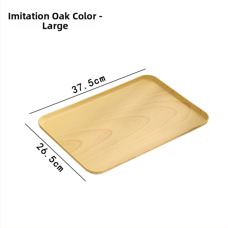 Ovāls paliktnis ar koka imitācijas rakstu, mājas lietošanai; piemērots krūzēm, rotaslietām un desertiem; materiāls PP, ķīniešu stils, logotipa personalizācija, izlaists 2023.