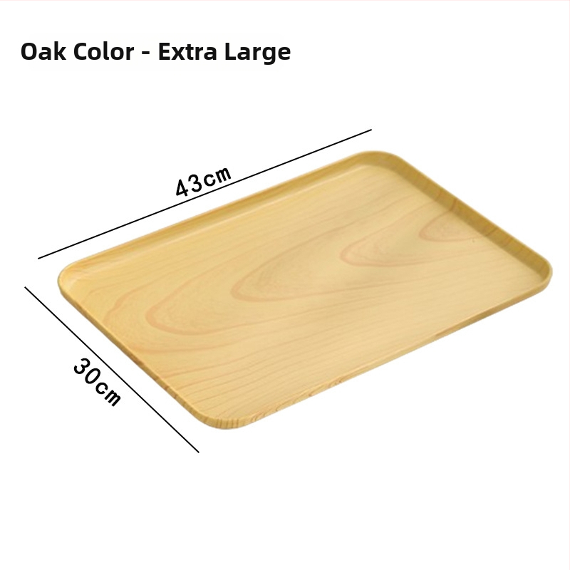 Ovāls paliktnis ar koka imitācijas rakstu, mājas lietošanai; piemērots krūzēm, rotaslietām un desertiem; materiāls PP, ķīniešu stils, logotipa personalizācija, izlaists 2023.