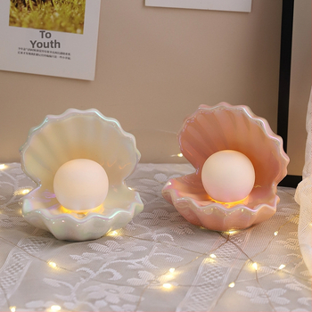 Xuanyi keramikas čaurlokiem formas nakts gaisma un rotaslietu uzglabāšanas trauks — moderns roku darbs galda dekors