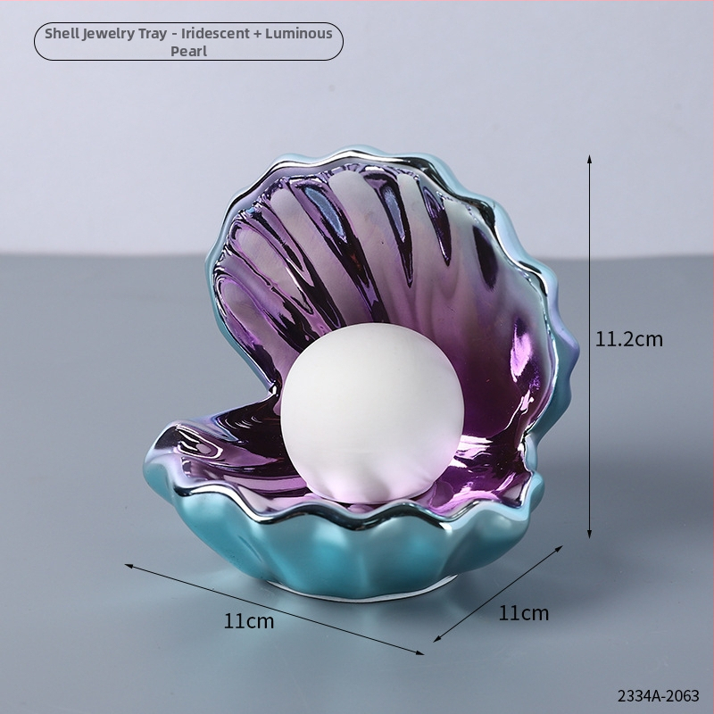 Xuanyi keramikas čaurlokiem formas nakts gaisma un rotaslietu uzglabāšanas trauks — moderns roku darbs galda dekors