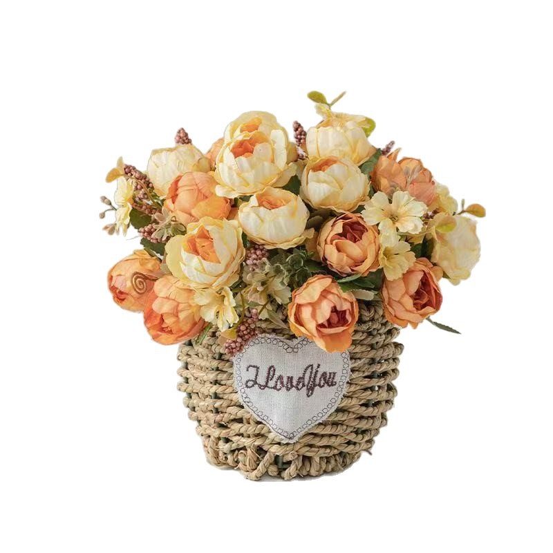 Mākslīgo saulespuķu pušķis, zīda audums, taustei draudzīga tekstūra, mājas dekoram