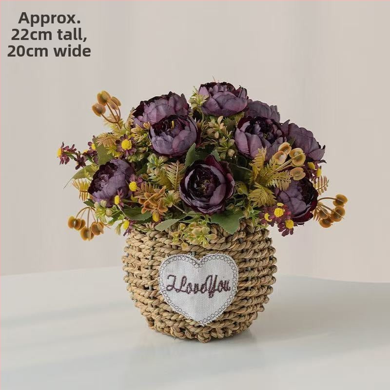 Mākslīgo saulespuķu pušķis, zīda audums, taustei draudzīga tekstūra, mājas dekoram