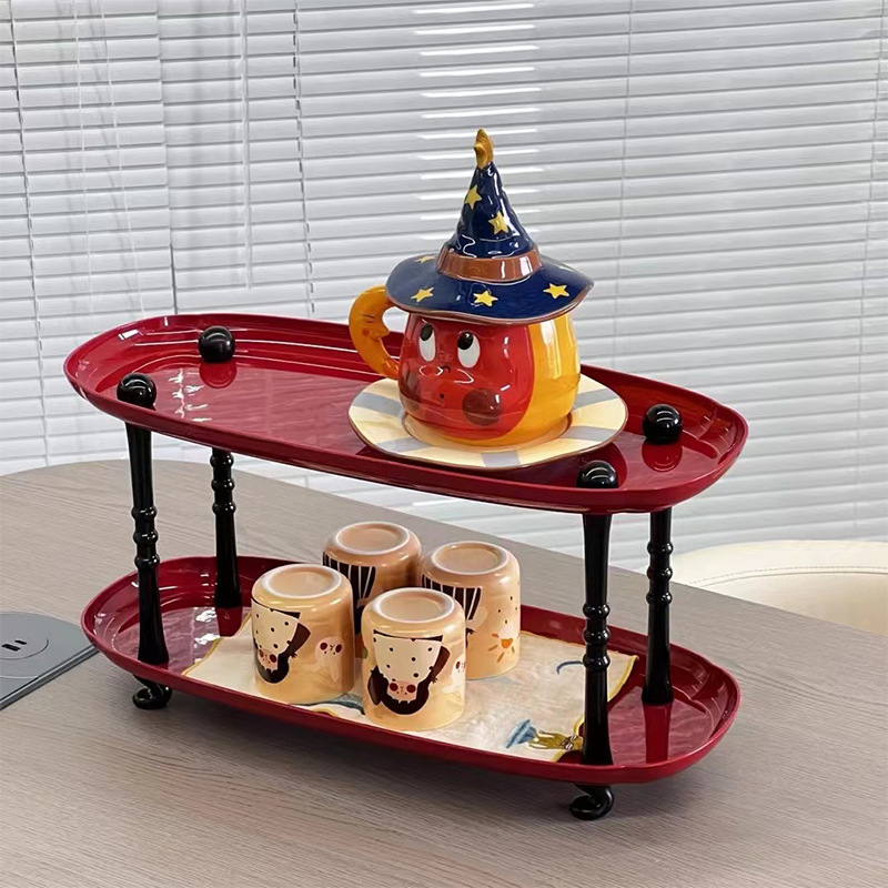 Plastmasas uzglabāšanas paliktnis dzīvojamā istabā, augļu trauka paliktnis kafijas galdiņam, moderns vienkāršs stils, sērija Lr6610, PET+PP, izlaists 2023.