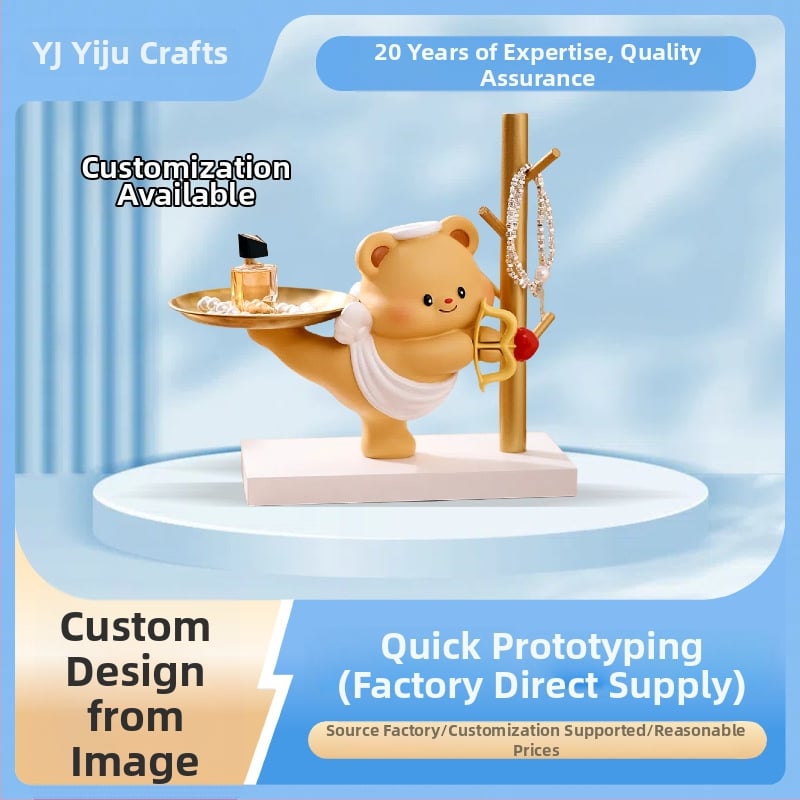 Lāča formas konfekšu un augļu trauks, sveķu amatniecība, zīmols Yiju, moderns minimālisma stils