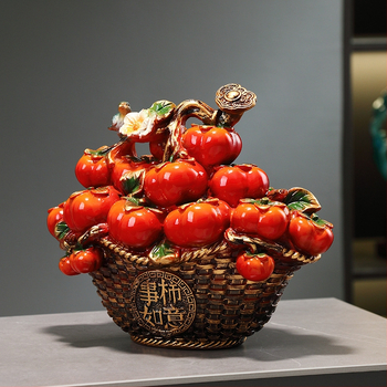 Persimon dekors ar veiksmes motīvu, ķīniešu stilā, no sveķiem