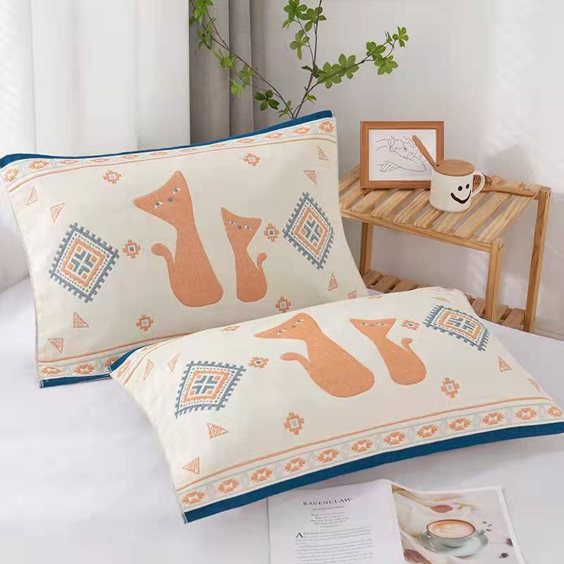 4 rétegű géz párnahuzat, 100% pamut, logó nyomtatás, testreszabás elérhető