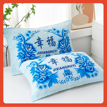 Jastučnica u paru — 100% pamuk, otisak na rezanom baršunu, klasični nostalgični starinski stil