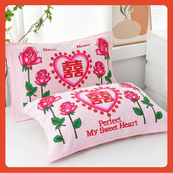 Jastučnica u paru — 100% pamuk, otisak na rezanom baršunu, klasični nostalgični starinski stil