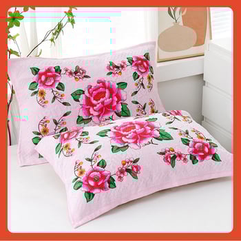 Jastučnica u paru — 100% pamuk, otisak na rezanom baršunu, klasični nostalgični starinski stil