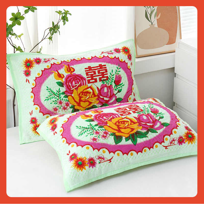 Jastučnica u paru — 100% pamuk, otisak na rezanom baršunu, klasični nostalgični starinski stil