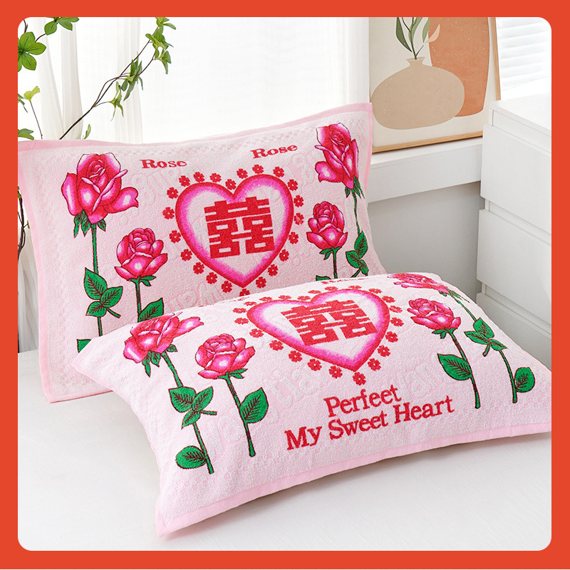 Jastučnica u paru — 100% pamuk, otisak na rezanom baršunu, klasični nostalgični starinski stil